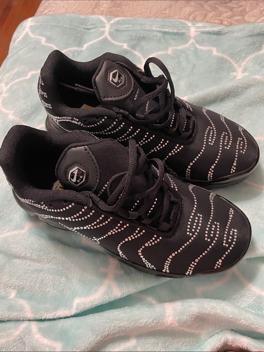 Nike women Black Sneakers with Rhinestone Accents
